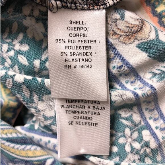 London Times Dress Floral Border Pattern 3/4 Sleeve Shift Mini Multicolor NWT 10 - Picture 9 of 11